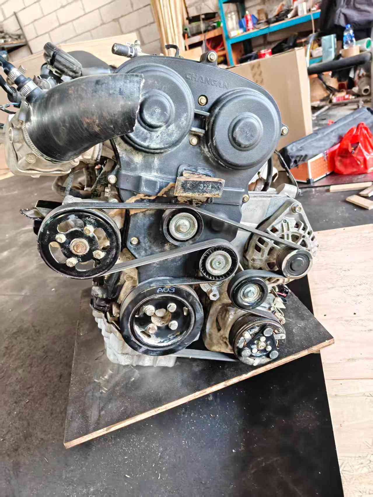 Used Changan JL486ZQ2 engine side view for vehicle replacement
