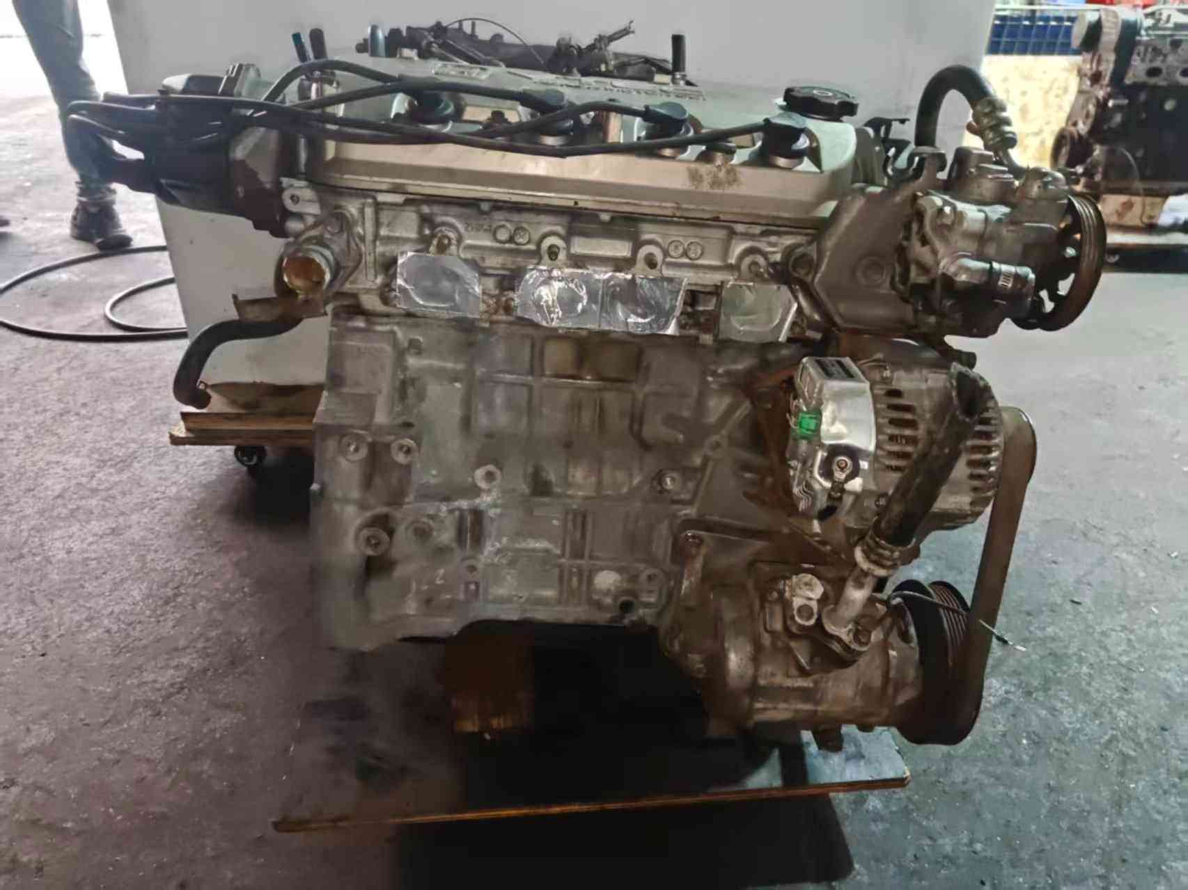 Honda F23A used engine assembly intake manifold side view
