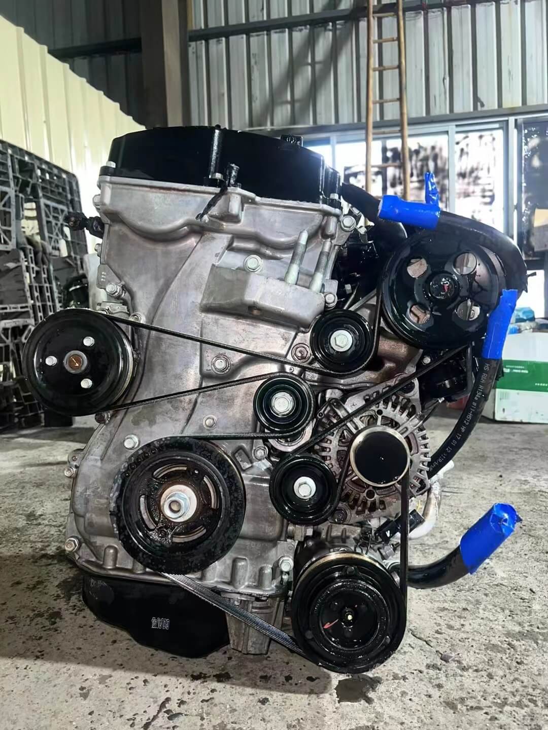 Hyundai G4KD used engine side view with original components