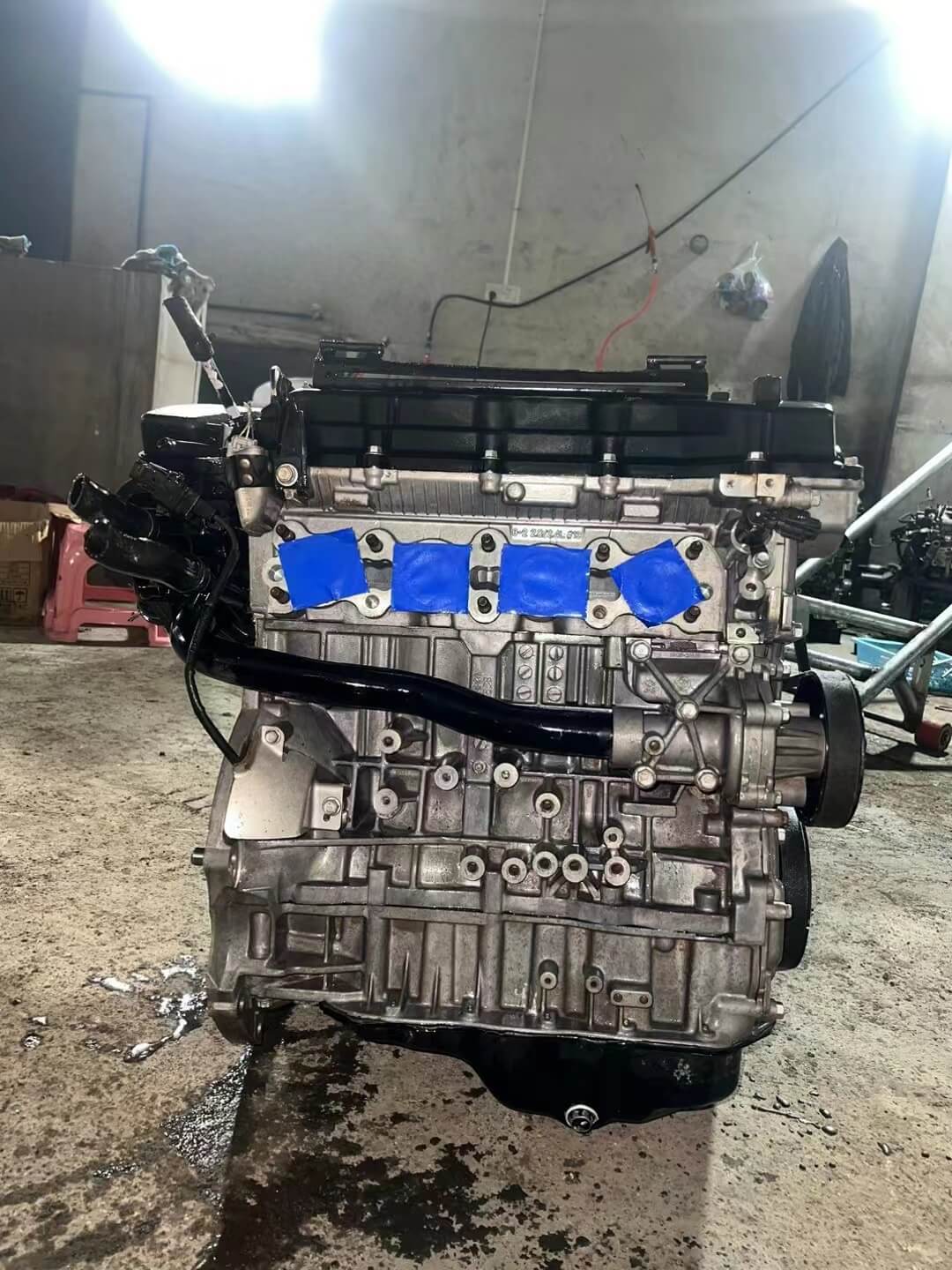 Real stock photo of used Hyundai G4KD engine assembly