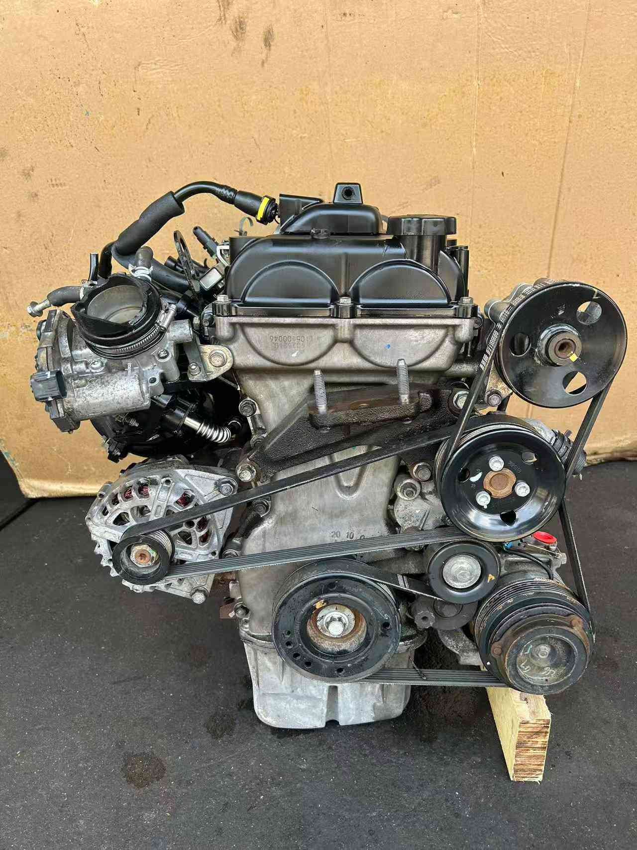 Side view of a complete Chevy LCU engine assembly