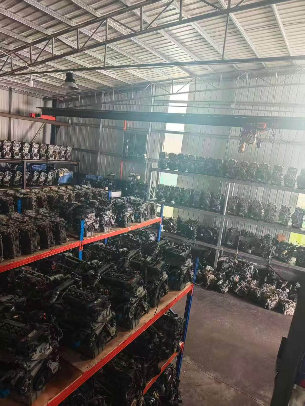 Automotive engines in warehouse