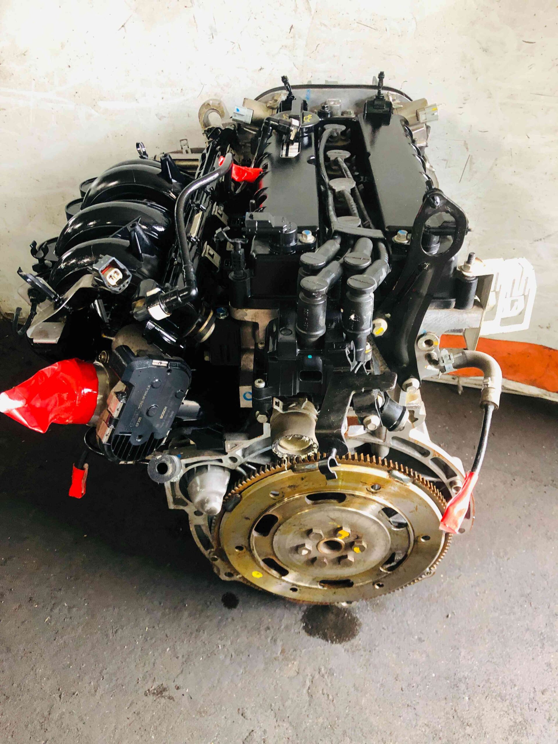 Ford 1.6 Duratec engine top view showing intake manifold and valve cover