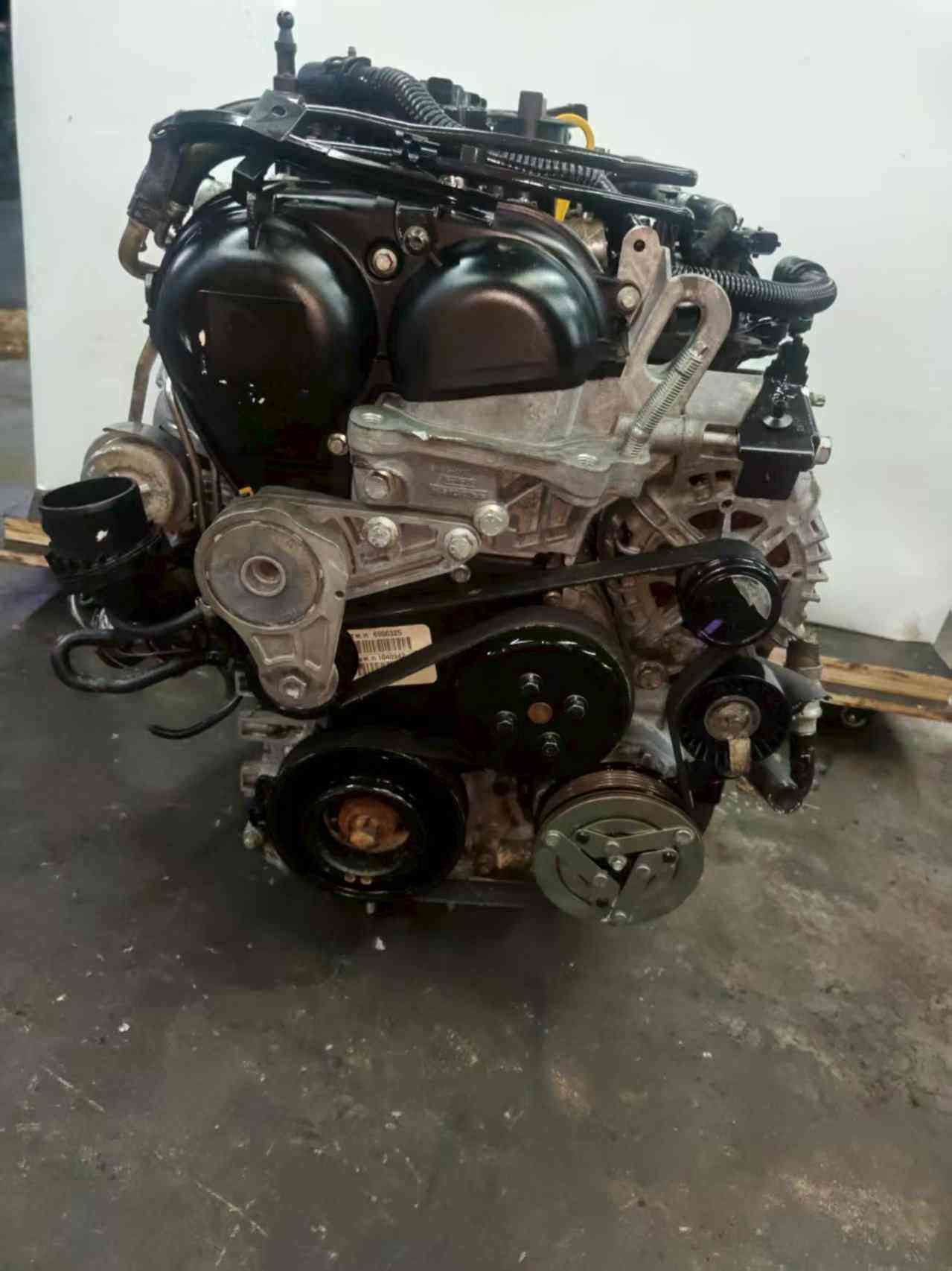 Ford 1.6 EcoBoost engine front view with timing belt cover and pulleys