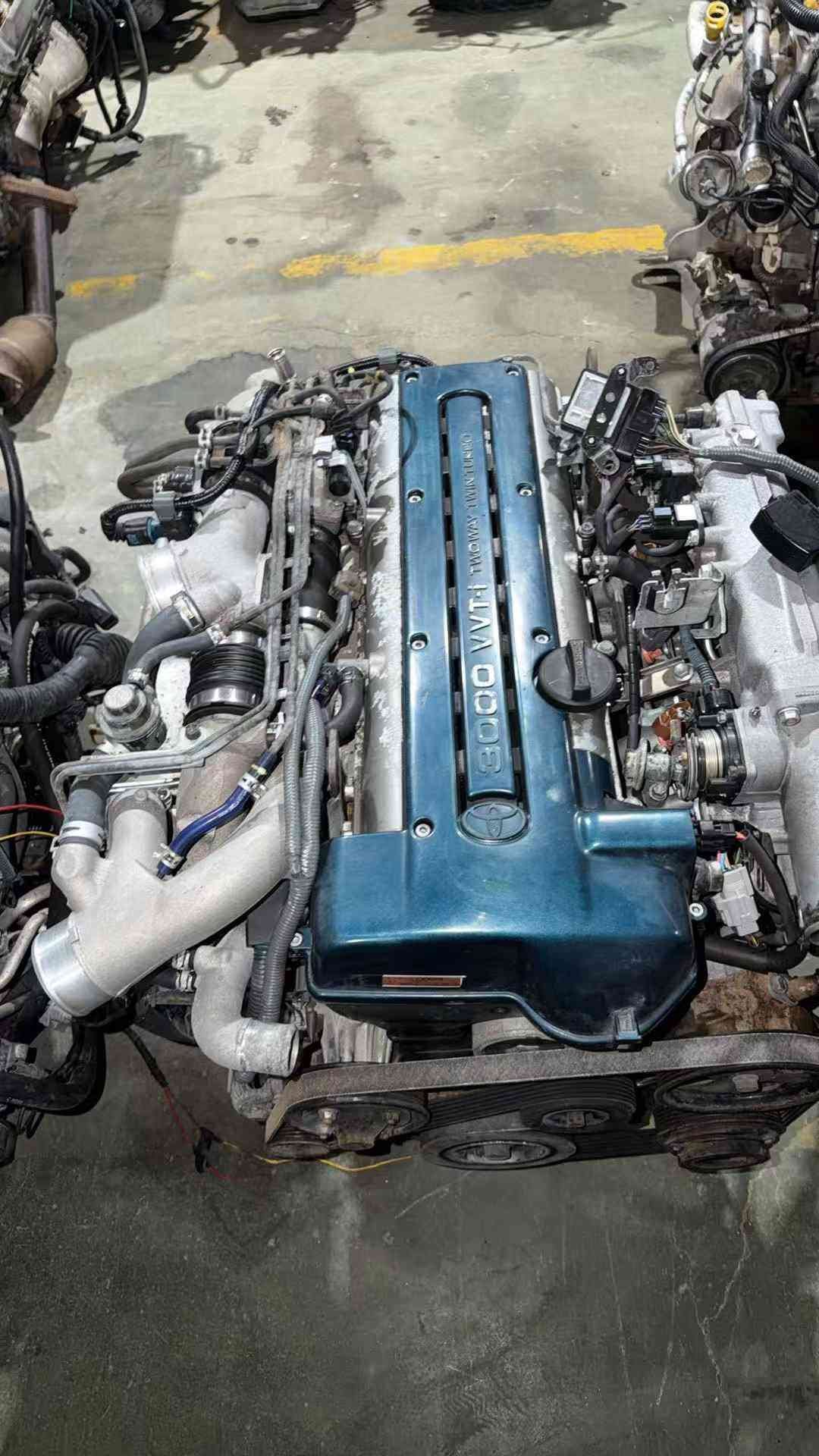Toyota 2JZ complete engine front full view