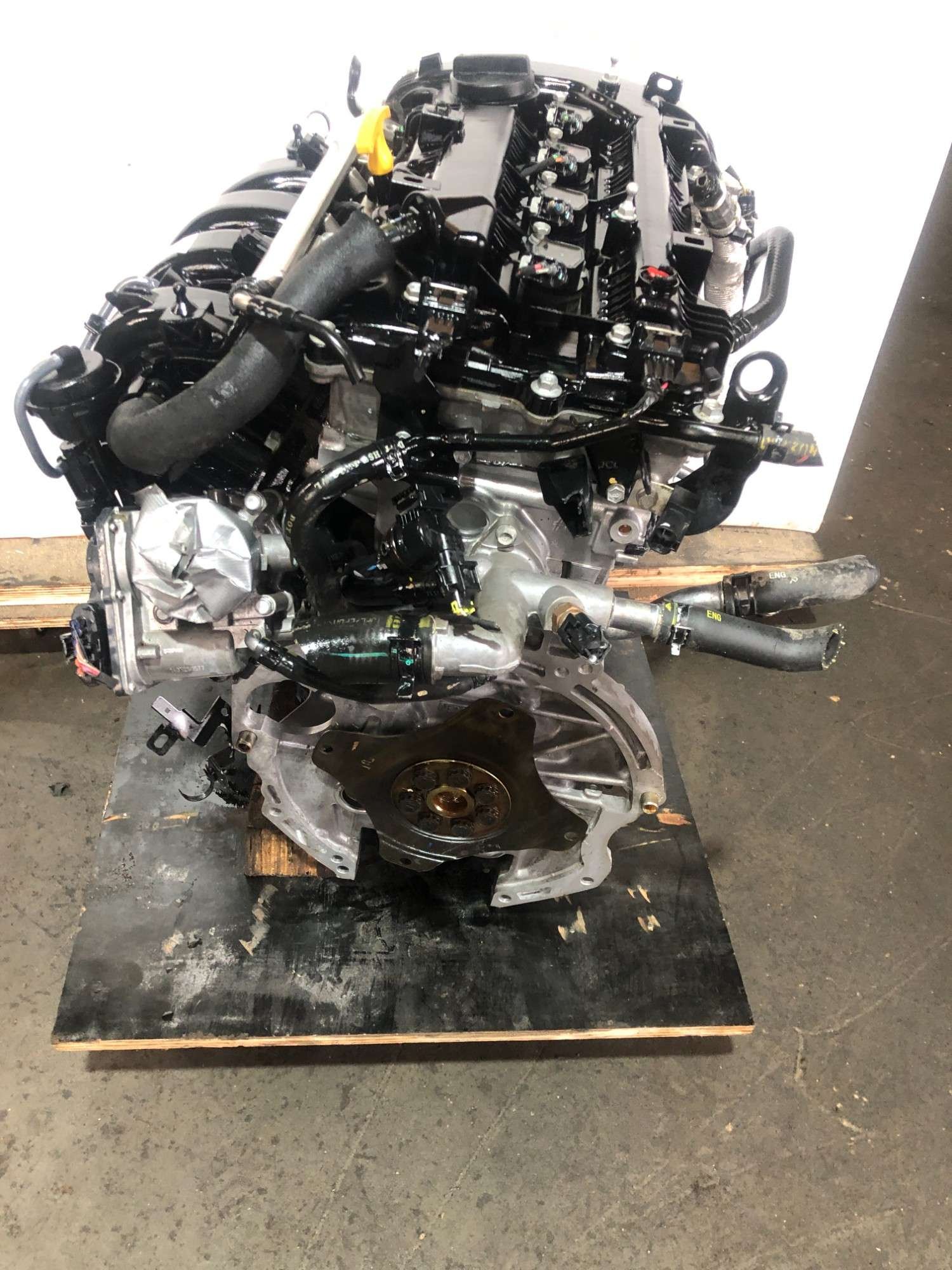Genuine used Hyundai Elantra 2.0L Nu engine (G4NA) side view for sale - intake manifold and transmission bell housing