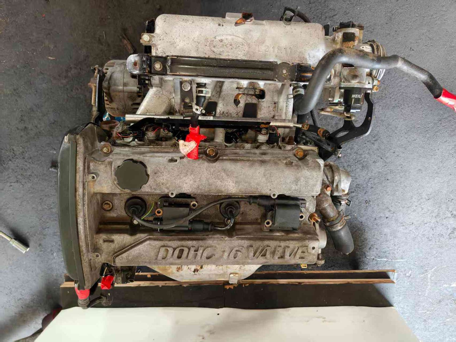 Genuine used Hyundai Sonata 2.0L Sirius II DOHC 16-valve engine complete assembly (G4JP) front view for sale