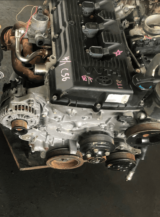 Toyota 1TR complete engine assembly front view