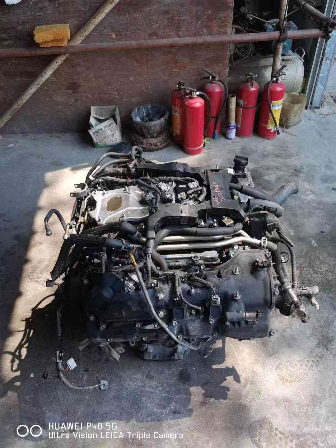 Toyota 2UR V8 engine complete assembly front view